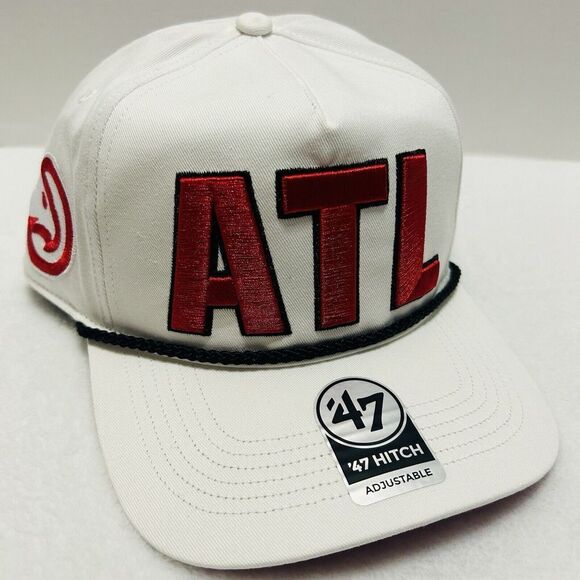 47 Other - '47 Brand Atlanta Hawks Hitch Rope Patch Snapback Hat Cap Adjustable White NBA